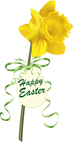 HAPPY EASTER DAFFODIL — Stock Vector