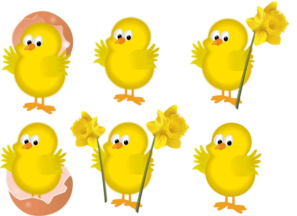 复活节小鸡 — 图库矢量图片