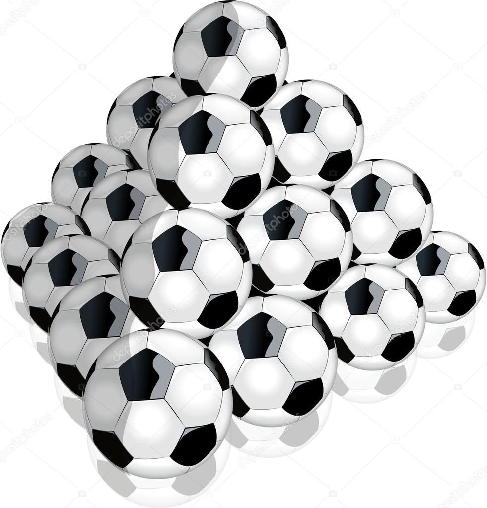 Soccer ball mountain