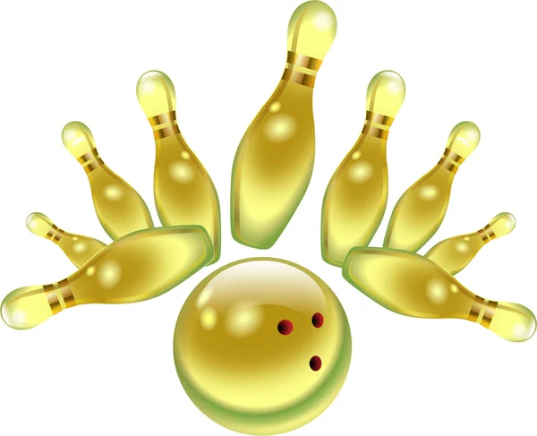 BOWLING GOLD — Stock Vector