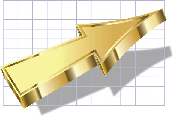 Gold arrow — Stock Vector