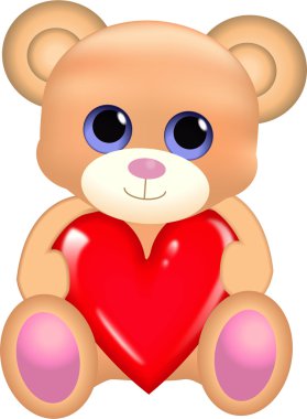 sevimli ayı ile kalp