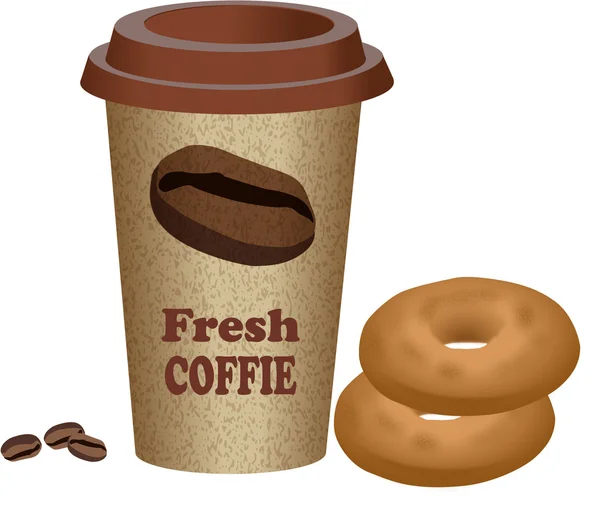 COFFEE DONUTS — Stock Vector