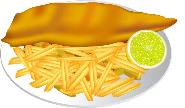 Fish and Chips — Stockvektor