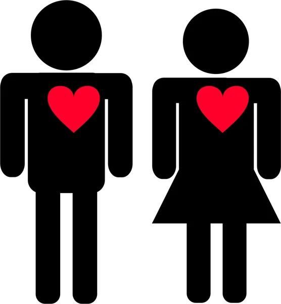 Man en vrouw symbolen — Stockvector