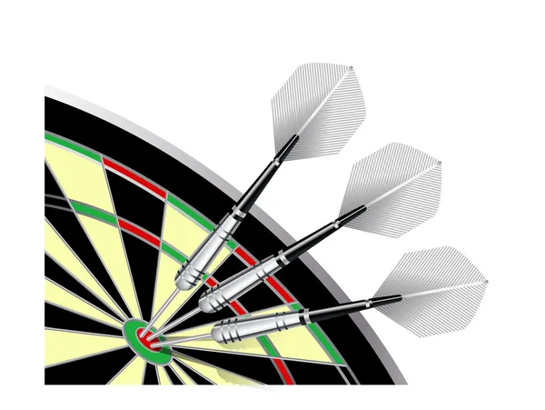 Bullseye Darts — Stock Vector