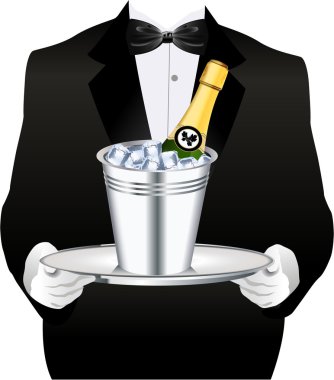 WAITER WITH CHAMPAGNE clipart