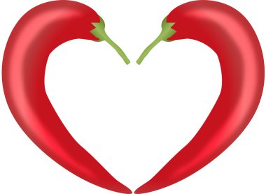 Sevgililer biberler kalp