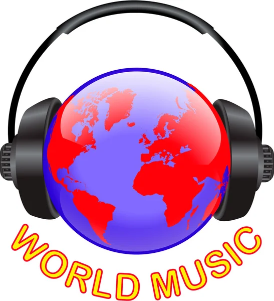 Wereld van de muziek — Stockvector