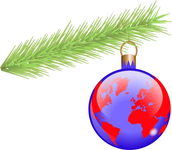 Bauble kerstboom — Stockvector