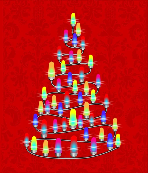 Christmas tree and holly — Stock Vector