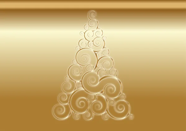 Gouden kerstboom — Stockvector