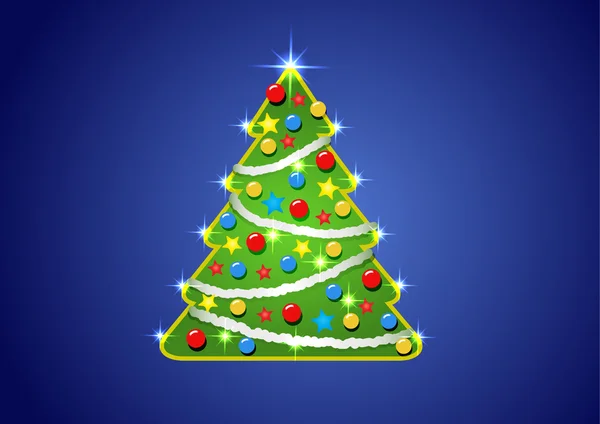 CHRISTMAS TREE WITH LIGHTS — Stock Vector