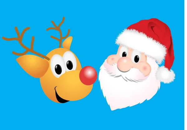 Papai Noel e Rudolph —  Vetores de Stock