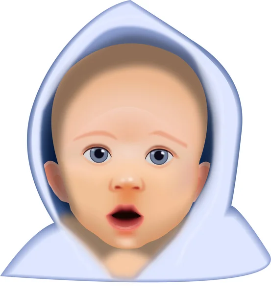 Bébé en capuche — Image vectorielle