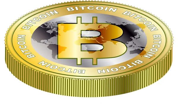 Bitcoin isolated on white — Stock Vector