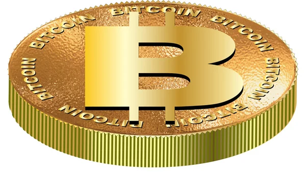 Bitcoin op wit geïsoleerd — Stockvector