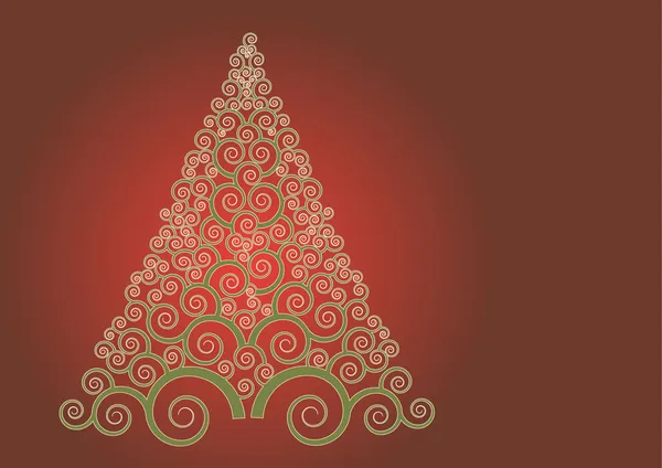 金旋流的圣诞树 — 图库矢量图片