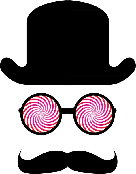 Glasses hat mustache — Stock Vector