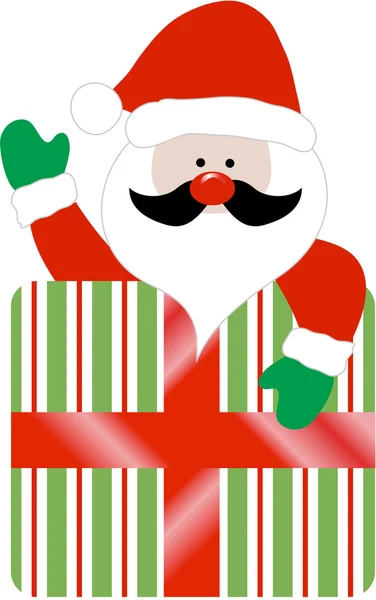 SANTA WITH PRESENT — Stock Vector