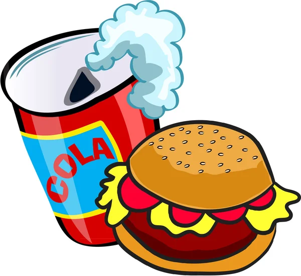 Burger und Cola — Stockvektor