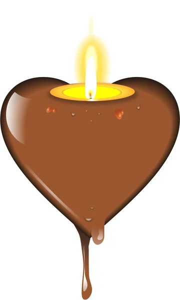 Heart candle — Stock Vector