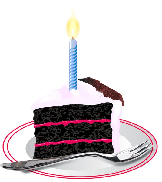 Narozeninový dort se svíčkou — Stockový vektor