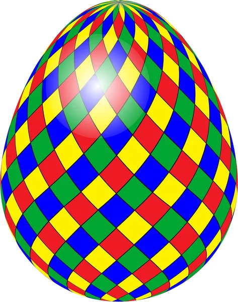 EASTER EGG WITH HARLEQUIN PATTERN — Stock Vector