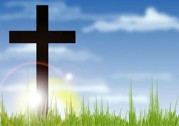 Cruz cristiana de Pascua — Vector de stock