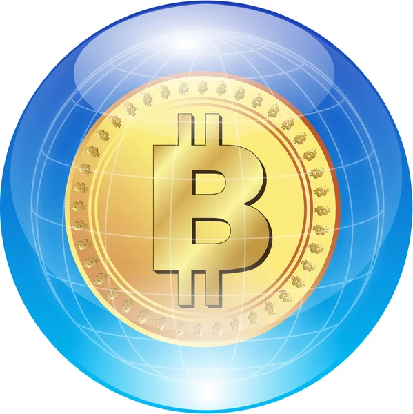 Bitcoin dünya — Stok Vektör