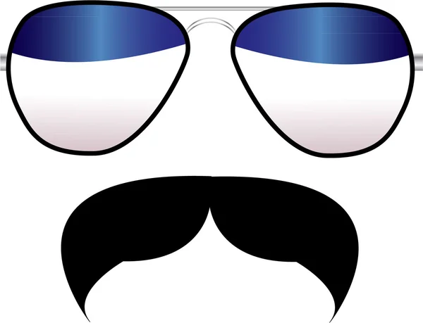 Gafas de sol y bigote — Vector de stock