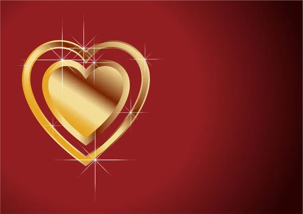 ORO DEL CORAZÓN EN ANTECEDENTES — Vector de stock