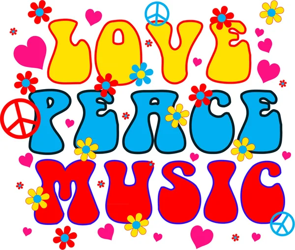 Love peace music — Stock Vector