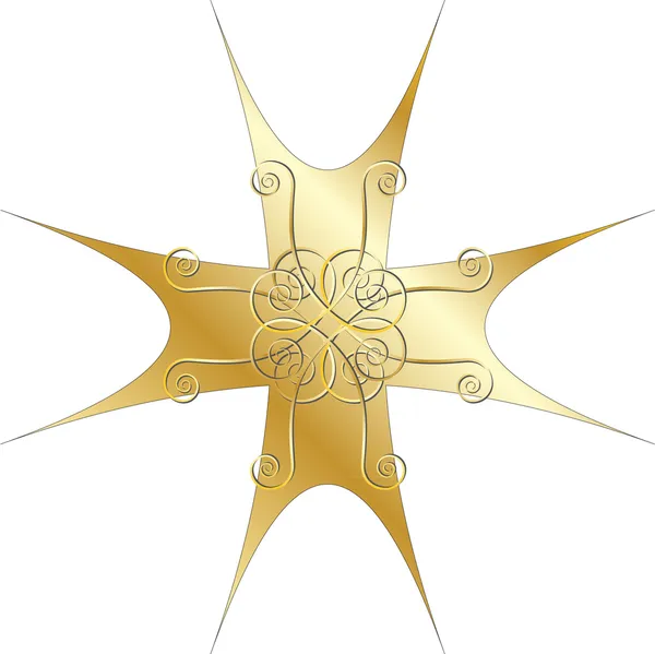 Cruz de oro — Vector de stock