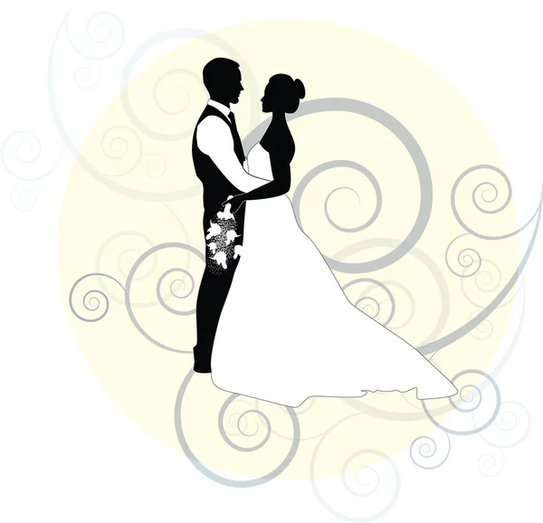 結婚式の花嫁と新郎 — ストックベクタ