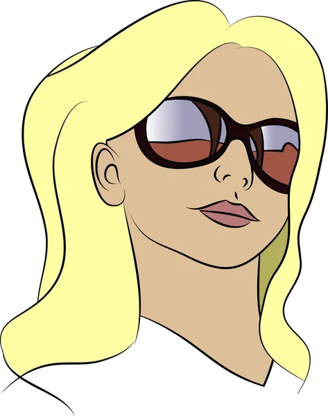 Meisje met zonnebril — Stockvector