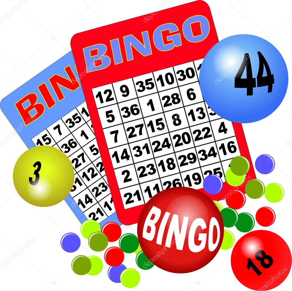 Bingo cards balls and counters