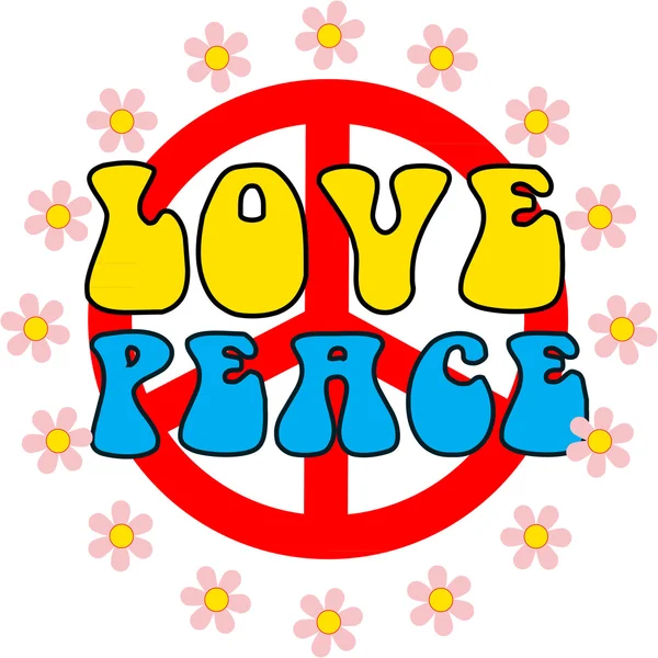 Liefde en vrede — Stockvector