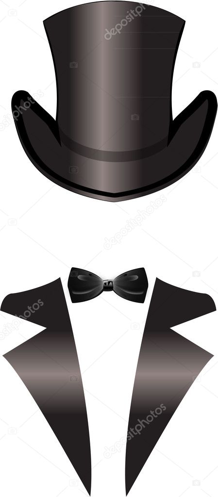 TOPHAT WITH BOW TIE AND TAILS