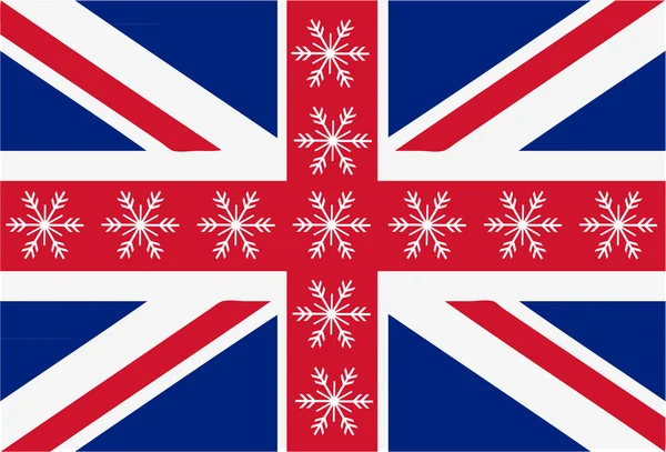 Bandera de copo de nieve del REINO UNIDO — Vector de stock