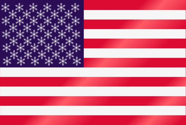 Amerikaanse sneeuwvlok vlag — Stockvector