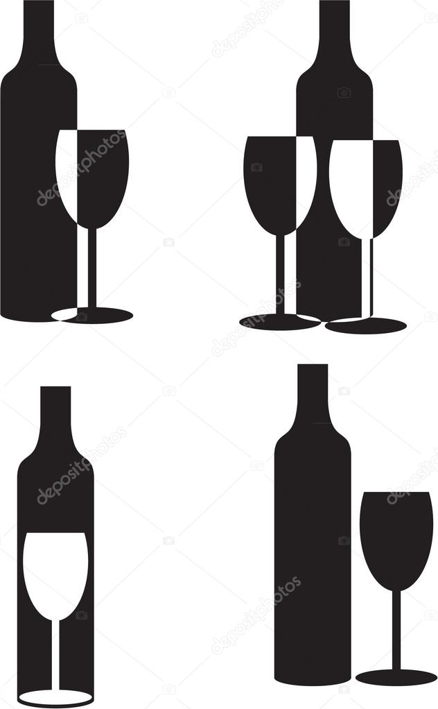 WINE GLASS AND BOTTLE