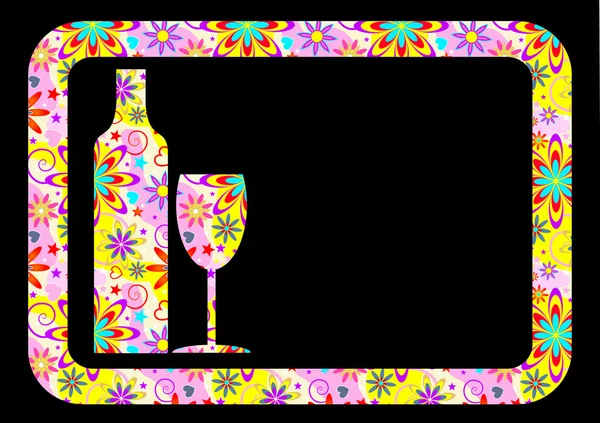 Weinglas und Flasche Hintergrund — Stockfoto