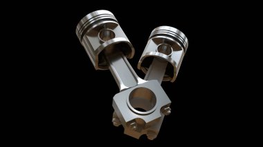 Siyah zemin üzerinde Piston 3B oluşturucu