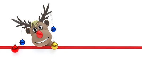 Rudolph Con Bagattelle Guardando Oltre Segno Vuoto — Foto Stock