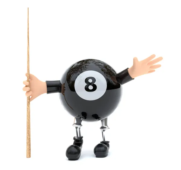 Pool Ball Black Cue — Stock Photo, Image