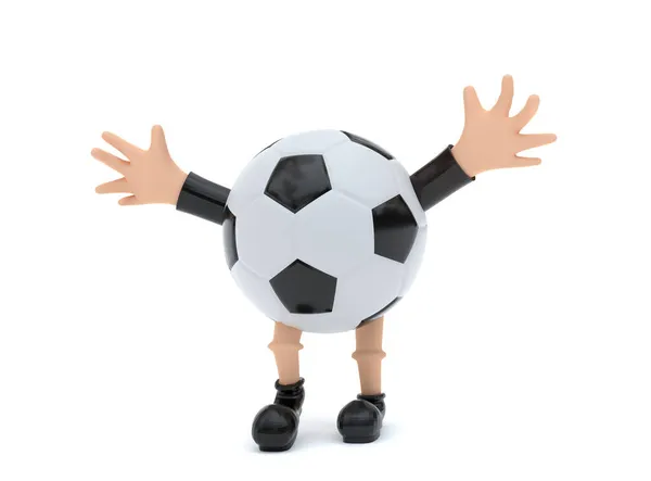 Soccer Ball Character White Background — Stock Photo, Image