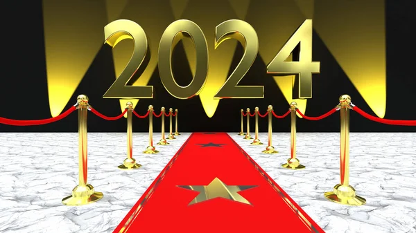2024 Neujahr Goldbuchstaben — Stockfoto