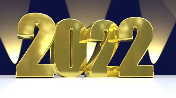 Nieuwjaar 2022 Viering Gouden Letters — Stockfoto