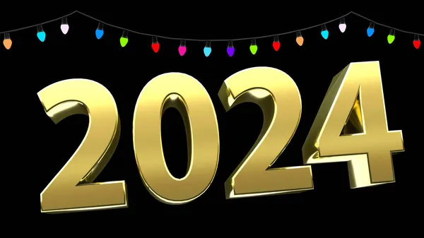 2024 Capodanno Oro Lettering — Foto Stock